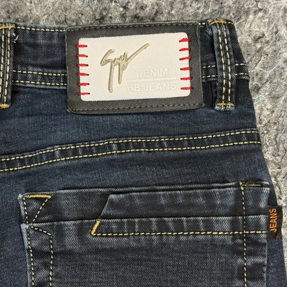 HB Jeans International Gorgeous Dark Slim Fit Faded Black Denim Jeans 28x32‎